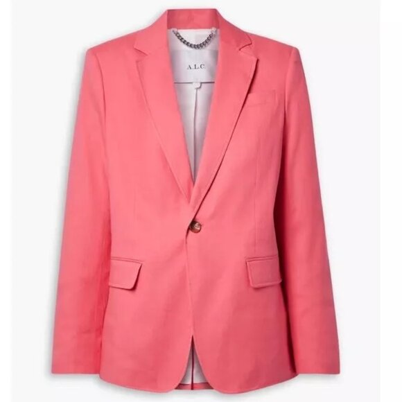 NEW A.L.C. Donovan Linen-Blend Blazer Womens 4 Quiet Luxury Designer Soft Girl - Picture 1 of 8